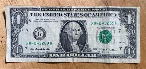 Mis Cut One Dollar Bill Etsy