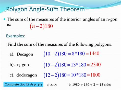 Ppt 6 1 Polygon Angle Sum Theorems Powerpoint Presentation Free