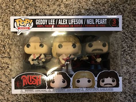 Funko Pop Vinyl Geddy Lee Alex Lifeson Neil Peart Rush 3 Pack