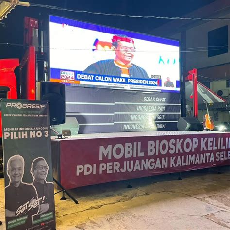 Gunakan Mobil Bioskop Keliling Pdi Perjuangan Kalsel Laksanakan Nobar