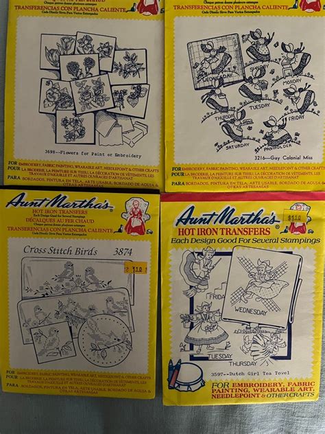 Aunt Martha S Hot Iron Transfers Lot Of 15 Uncut Tattered Envelopes But Contents Complete Etsy