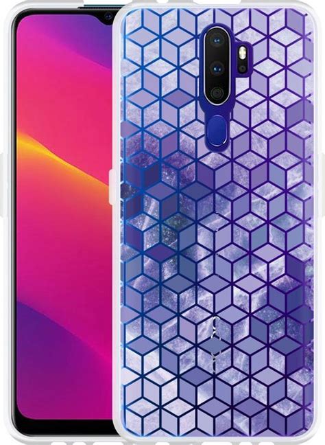 Oppo A Hoesje Paars Hexagon Marmer Designed By Cazy Bol