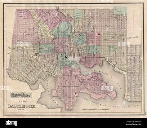 Map of baltimore 1874 hi-res stock photography and images - Alamy