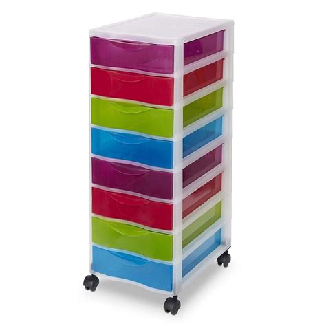 Kontor Multicolour 40l 8 Drawer Tower Unit Toy Storage Drawers