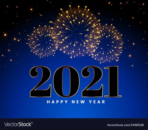 Happy new year 2021 fireworks celebration Vector Image