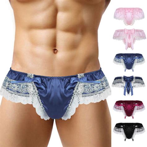 Men Panties Lace Underwear G Strings Lingerie Sexy Breathable Satin Thong Briefs Ebay