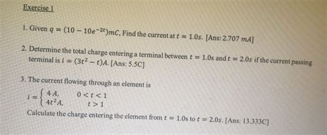 Solved Exercise 1 1 Given Q 10 10e 21 MC Find The Chegg