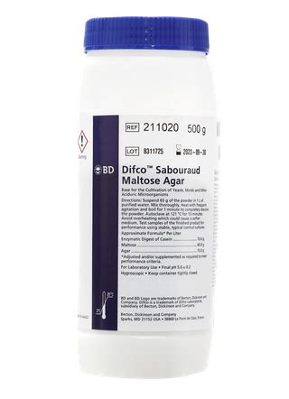 211020 BD Difco Agar Maltosa Sabouraud 500 G PROQUISUR Material De