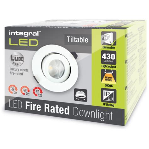 Integral LED ILDLFR92C001 LUXFIRE Fire Rated Tiltable Downlight 92MM