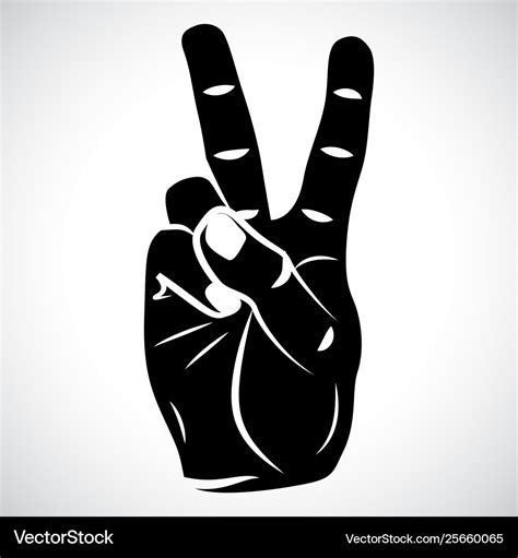 Icon hand peace sign Royalty Free Vector Image