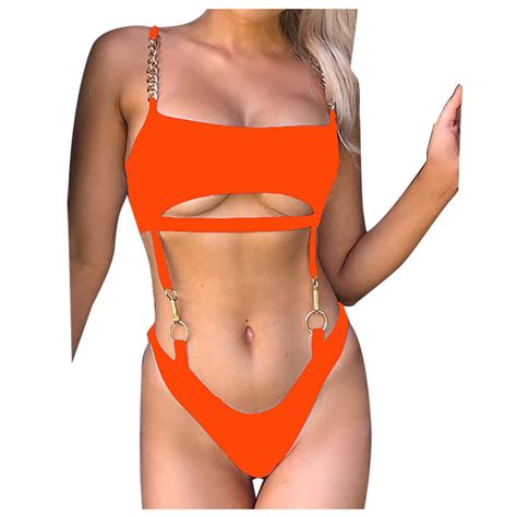 Zuwimk High Waisted Bikini Women High Wasited Bikini Shoulder Strap