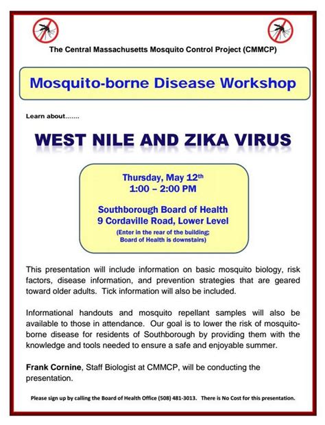 Mosquito And Tick Borne Disease Workshop May 12 My Southborough