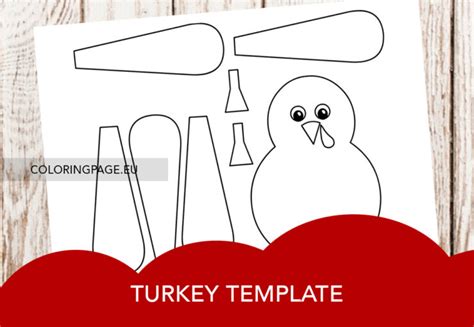 Turkey and feathers template | Coloring Page