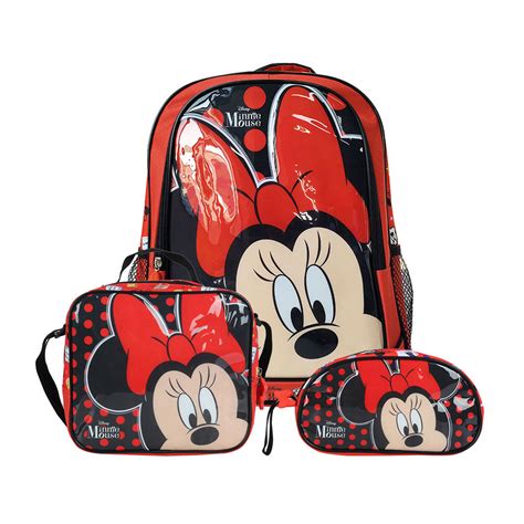 Ripley Set Mochila X Minnie Mouse Eco Rojo