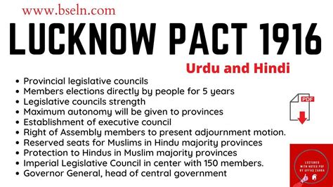 Lucknow Pact In Urdu | December 1916 I Lucknow Pact Lecture and ...