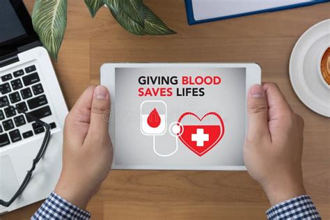 Giving Blood Saves Lifes Blood Donation Give Life Stock Image Image