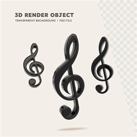 Rendu 3D De Note De Musique PSD Premium