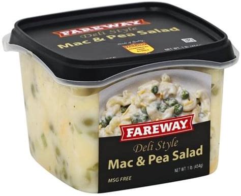 Fareway Deli Style Mac & Pea Salad - 1 lb, Nutrition Information | Innit