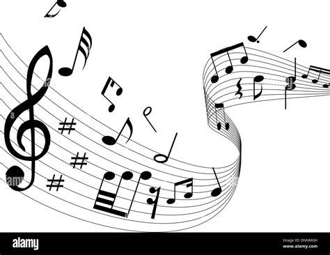 Musical Notes Background With Lines Vector Illustration Stock Vector