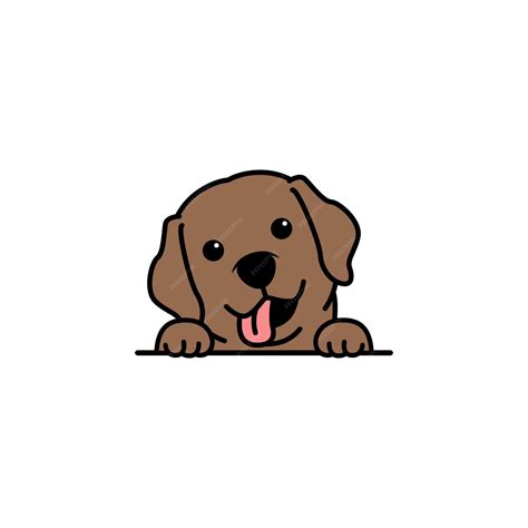 Premium Vector Cute Chocolate Brown Labrador Retriever Puppy Cartoon