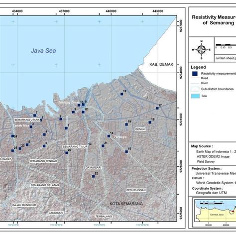 Map Of The Land Subsidence And The Depth Of Soft Lithology In Semarang