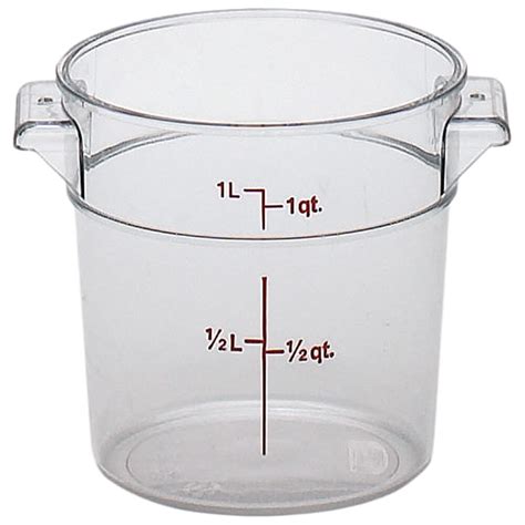 Clear 1 Qt Camwear Round Food Storage Containers 12pk Rfscw1 135