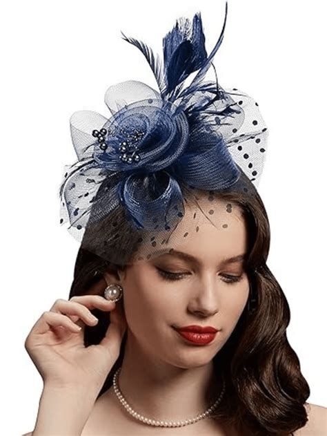 Piece Navy Blue Fascinators Hat For Women Tea Party Headband Kentucky