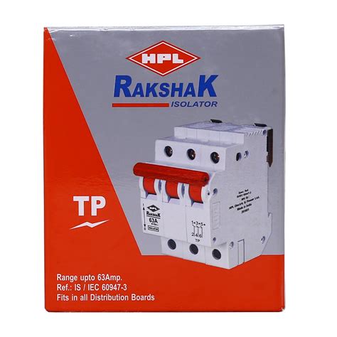 Hpl Rakshak Mcb Miniature Circuit Breaker Three Pole Isolator At