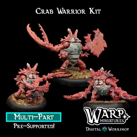 D Printable Crab Warriors Kit By Warp Miniatures