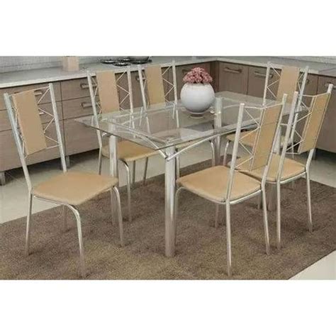 Conjunto Mesa De Cozinha Elba C Tampo Vidro Cm Cadeiras Lisboa Cromada Nude