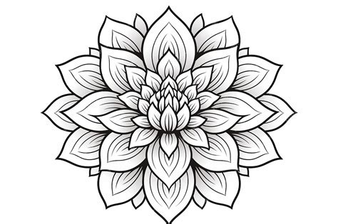 Premium Photo | Coloring page for Zen Flower Drawing Mindfulness and Art