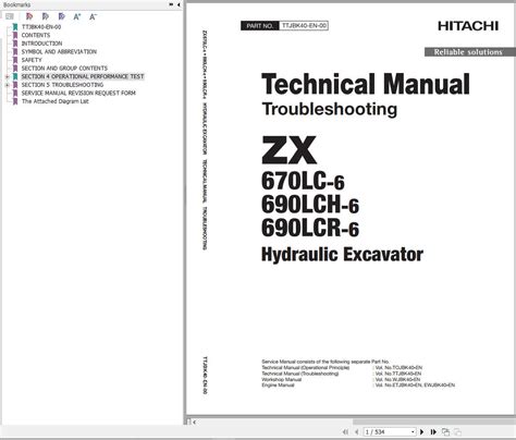 Hitachi Hydraulic Excavator Zx Lcr Technical Manual Auto Repair