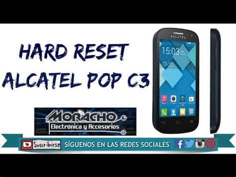 Hard Reset ALCATEL POP C3 4033A YouTube