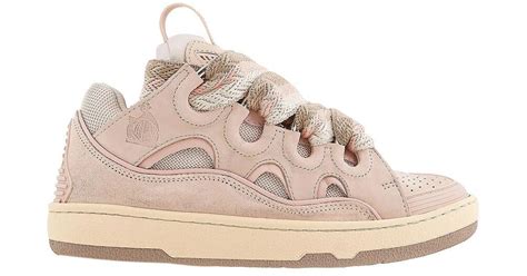 Lanvin Nude Curb Sneakers In Pink Lyst
