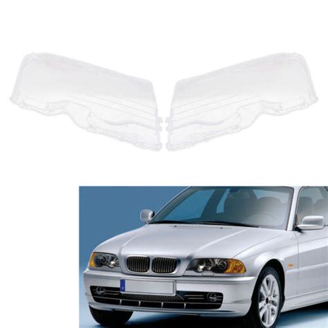 Front Left Right Clear Headlight Lens Shell Cover For Bmw Series E