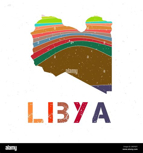 Dise O De Mapas De Libia Forma Del Pa S Con Hermosas Ondas Geom Tricas