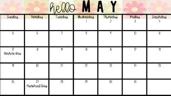 May Calendar by RoeReading | TPT