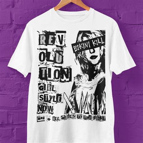 Bikini Kill Punk Rock T Shirt Bikini Kill Revolution Girl Style Shirt Punk Rock Short Sleeve