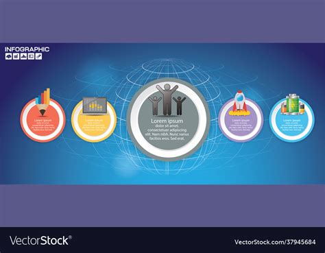 5 Parts Infographic Design And Marketing Icons Vector Image