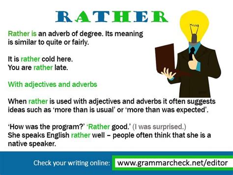 Use Of Rather New Words In English English Grammar Learn English