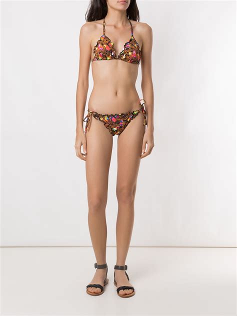 Shop Amir Slama Papagaios Printed Bikini Set With Express Delivery