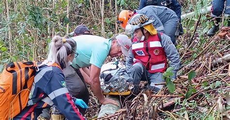 VÍdeo Homem Precisa Ser Resgatado Após Ser Atingido Por árvore No