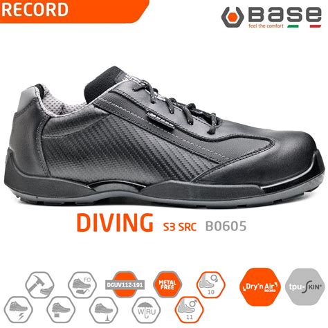 Scarpe Antinfortunistiche BASE Linea RECORD Modello DIVING Bassa BS S3