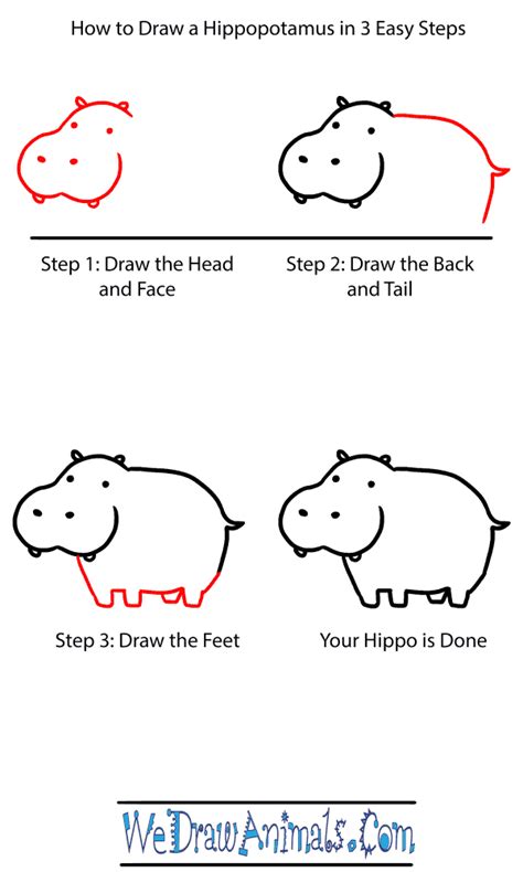 Hippo Drawing Tutorial Hippo Drawing Step By Step Drawing Drawings | Images and Photos finder