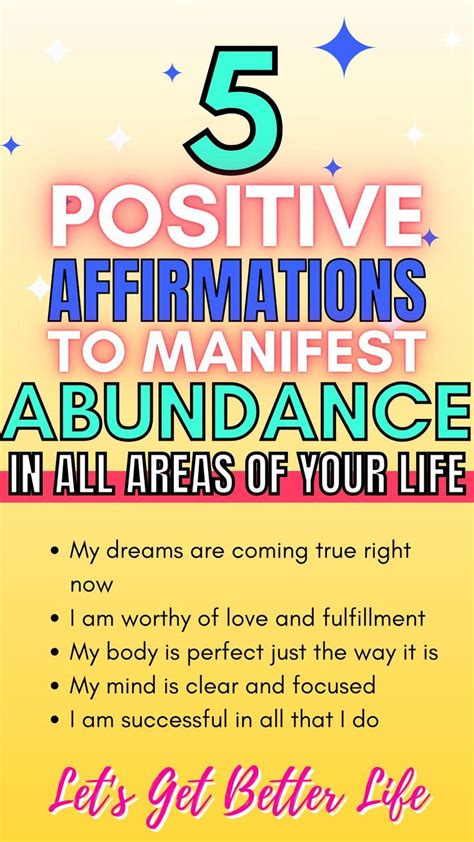 5 Positive Affirmations To Manifest Abundance In All Areas Of Your Life