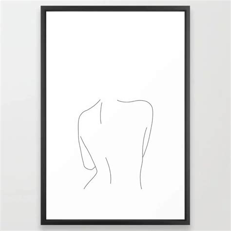 Nude Back Line Drawing Illustration Drew Framed Art Print By The Colour Study Society