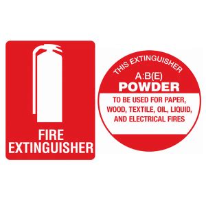 ABE Powder Fire Extinguisher Sign Kit Checkpoint Group