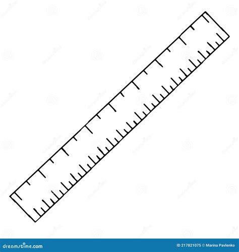 Boceto Dibujado A Mano De Regla Aislado Sobre Fondo Blanco