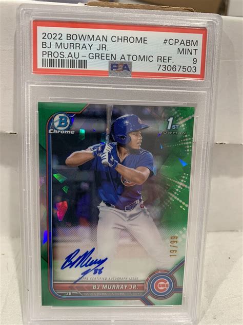 2022 Bowman Chrome 1st Bj Murray Jr Auto Green Atomic Refractor 99