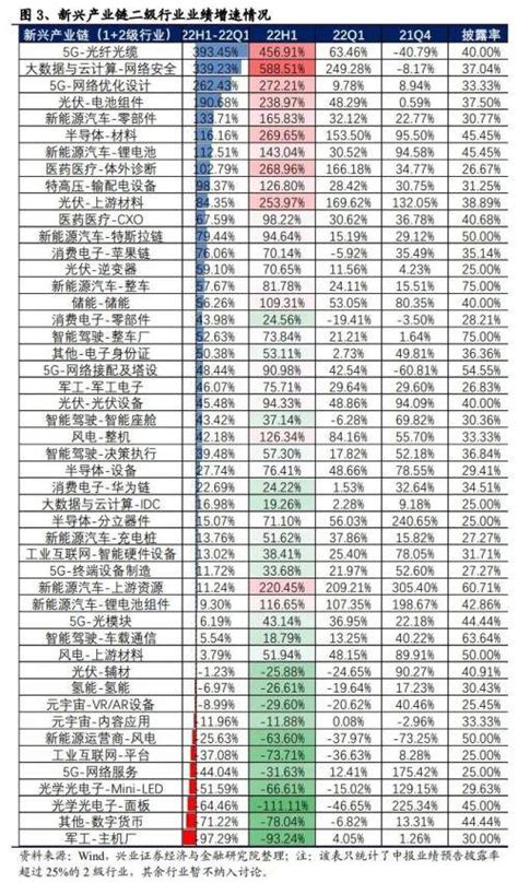 兴证策略：20大新兴产业链中报业绩预告如何？行业增速新能源